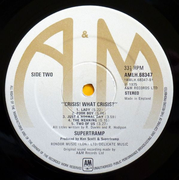 Supertramp - Crisis? What Crisis? (tweedehands LP) - Velvet Music