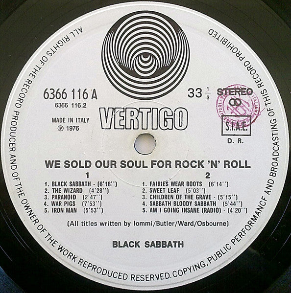 Black Sabbath - We Sold Our Soul For Rock 'N' Roll (tweedehands LP) - Velvet Music