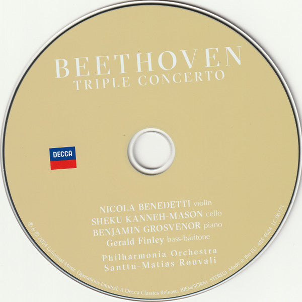 Ludwig van Beethoven, Nicola Benedetti, Benjamin Grosvenor, Sheku Kanneh-Mason - Triple Concerto (LP) - Velvet Music