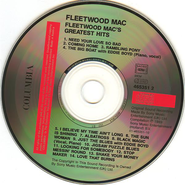 Fleetwood Mac - Fleetwood Mac's Greatest Hits (secondhand CD)