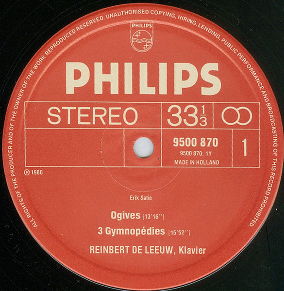 Erik Satie, Reinbert de Leeuw - Early Piano Works, Vol./Folge 2 (tweedehands LP) - Velvet Music