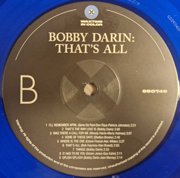 Bobby Darin - That's All (LP) - Velvet Music