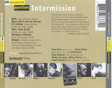 Intermission (4) - Unanswered Questions (second-hand CD)