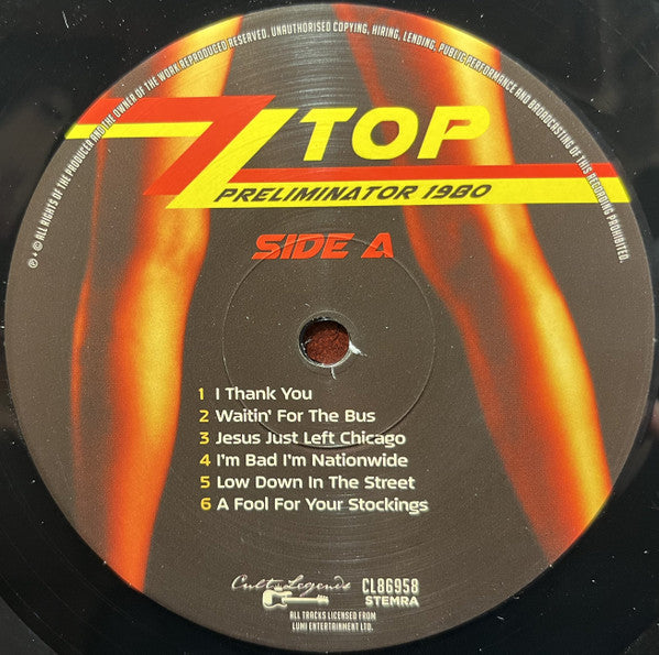 ZZ Top - Preliminator 1980 (LP) - Velvet Music