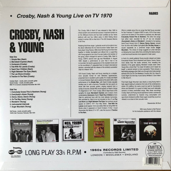 Crosby, Nash & Young - Crosby, Nash & Young Live on TV 1970 (LP) - Velvet Music