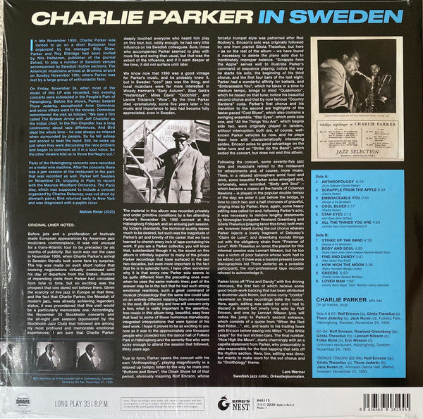 Charlie Parker - In Sweden (LP) - Velvet Music