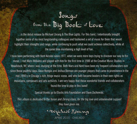 Michael Zerang & The Blue Lights - Songs From The Big Book Of Love (tweedehands CD) - Velvet Music
