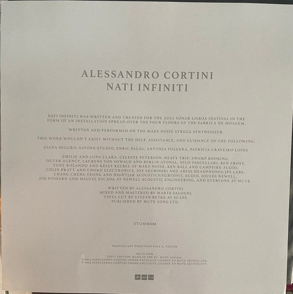 Alessandro Cortini - Nati Infiniti (LP) - Velvet Music