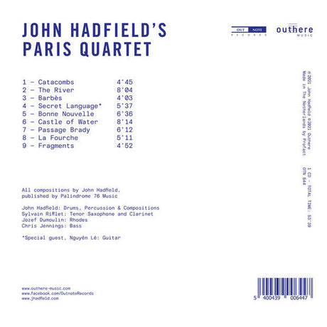 John Hadfield, Sylvain Rifflet, Jozef Dumoulin, Chris Jennings (7) - John Hadfield's Paris Quartet (tweedehands CD) - Velvet Music