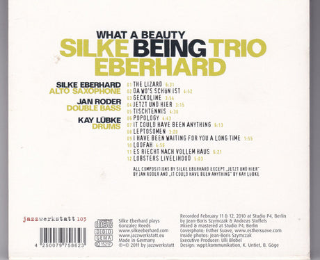 Silke Eberhard Trio - What A Beauty Being (tweedehands CD) - Velvet Music