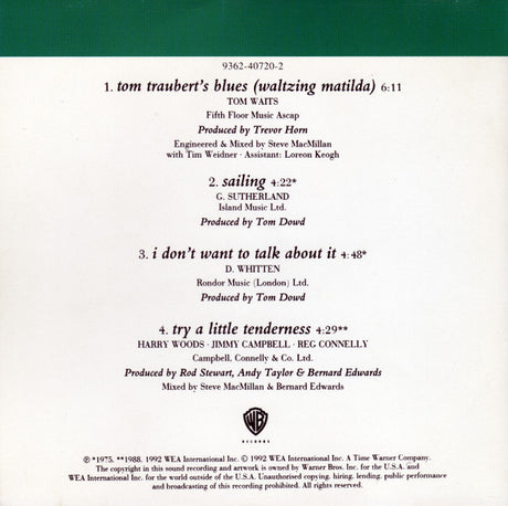 Rod Stewart - Tom Traubert's Blues (Waltzing Matilda) (second hand CD)